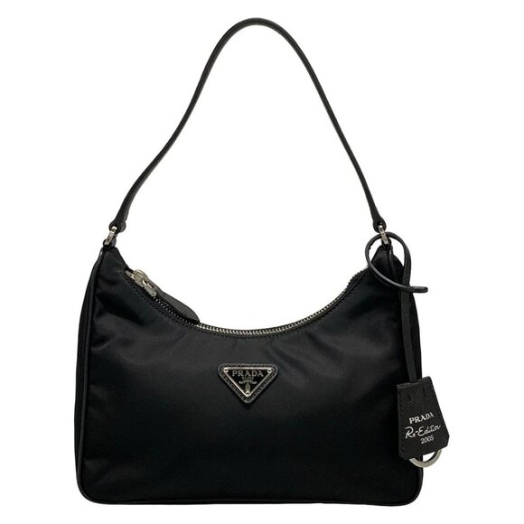 Auth PRADA - Black Nylon Leather Handbag - Picture 1 of 16